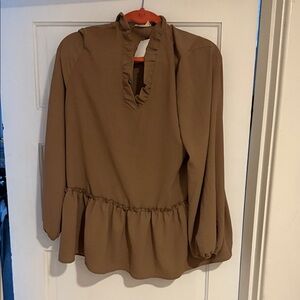 1.4.3. Story by Line Up Brown Ruffled Blouse